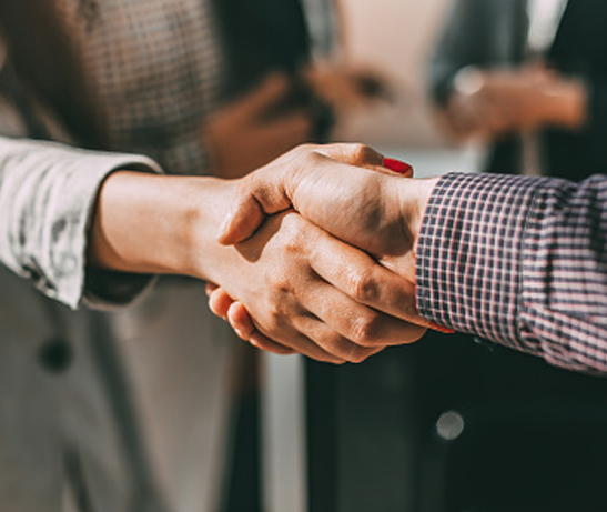 Two people shaking hands